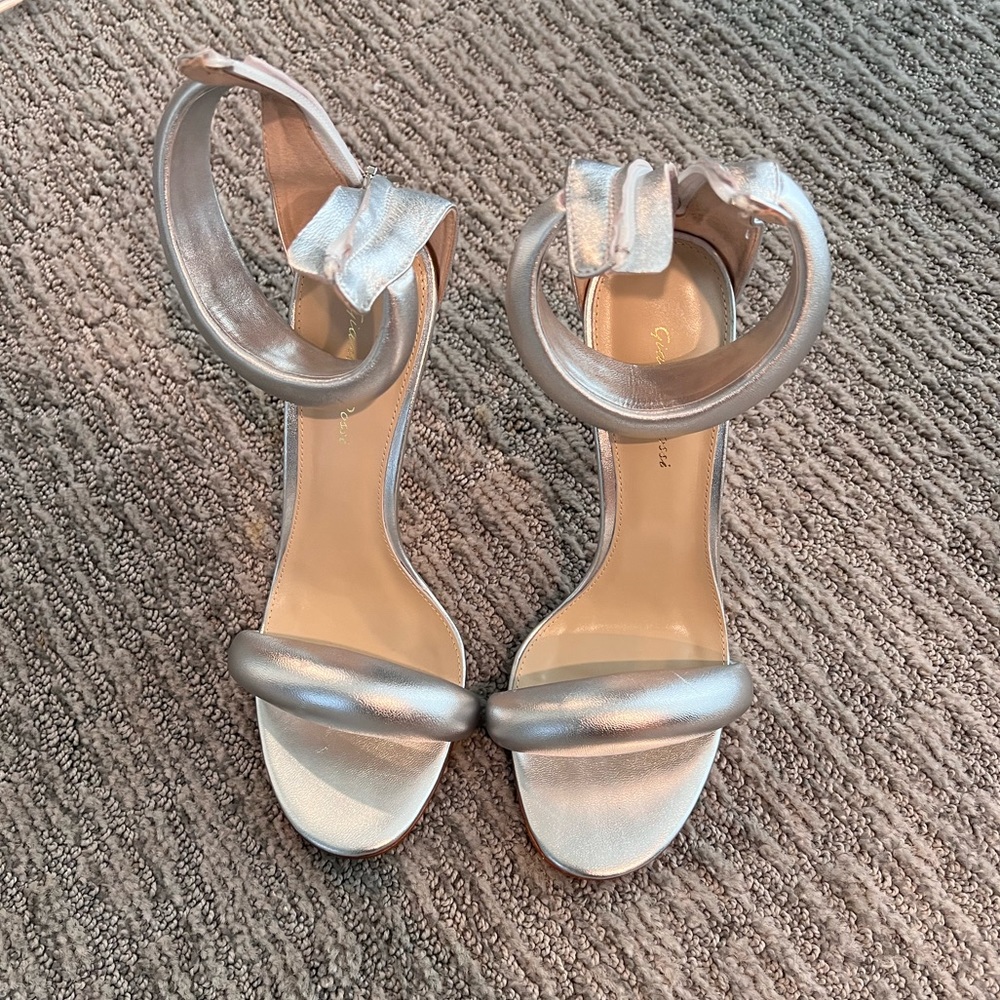 Silver high heels